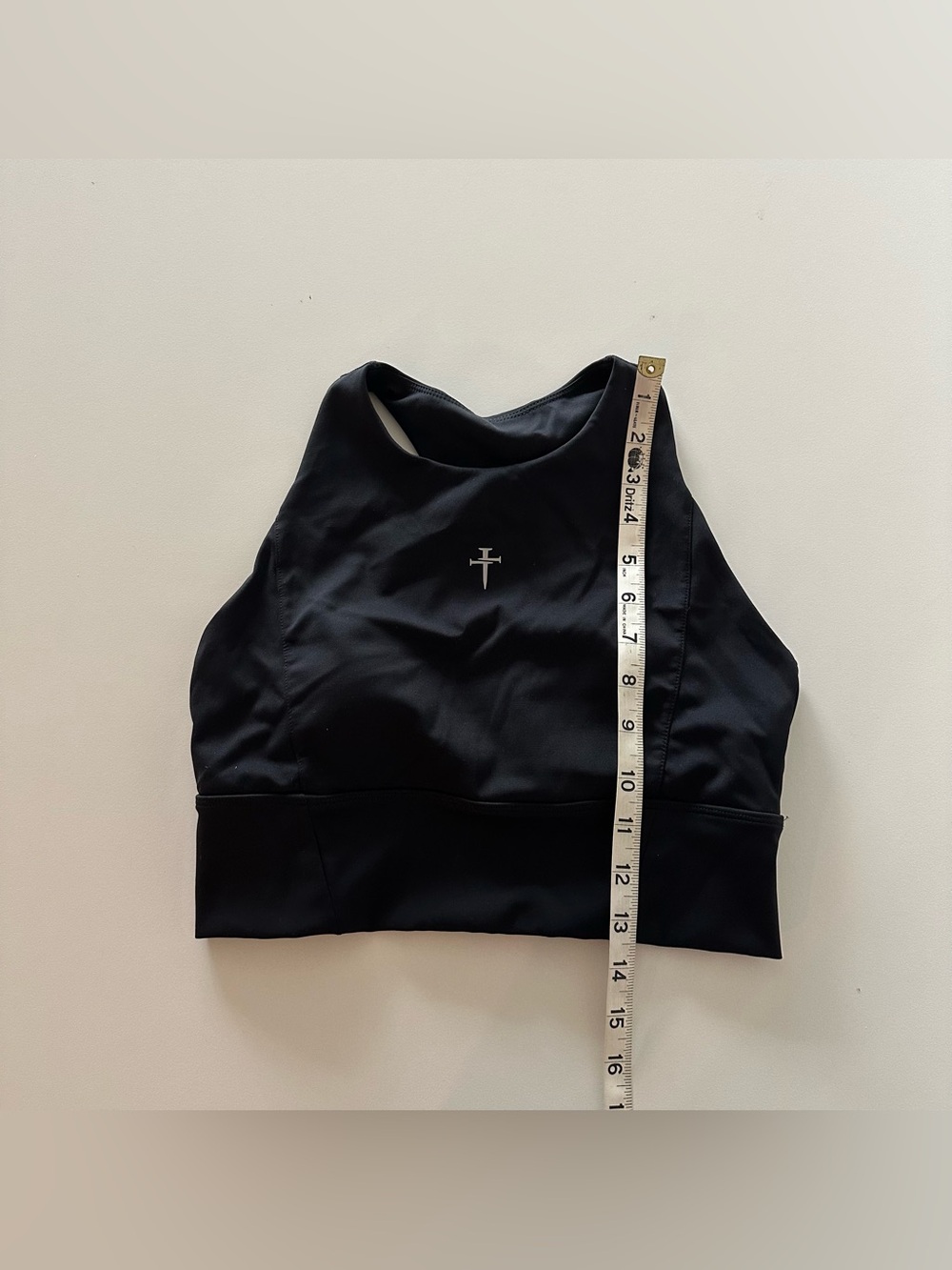 Three Nails Endura-Train High Neck Longline Black Sports Bra Compression S Crop - Picture 4 of 7